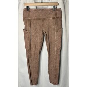 Lululemon Fast and Free II Leggings 25" Nulux - Ice Dye Brown Earth- Size 12